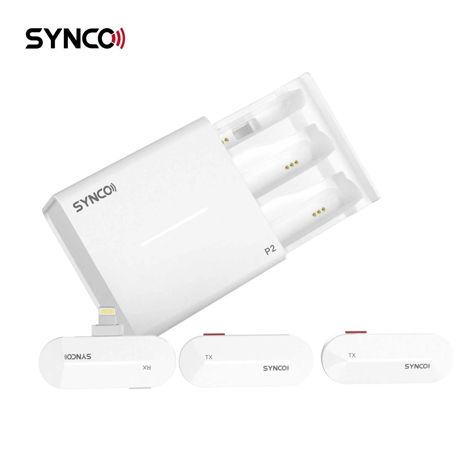 

Беспроводная микрофонная система SYNCO P2L 1-Trigger-2 2,4G с 2 передатчиками + 1 мини-приемником + 1 чехол для беспроводной зарядки Диапазон 150 м
