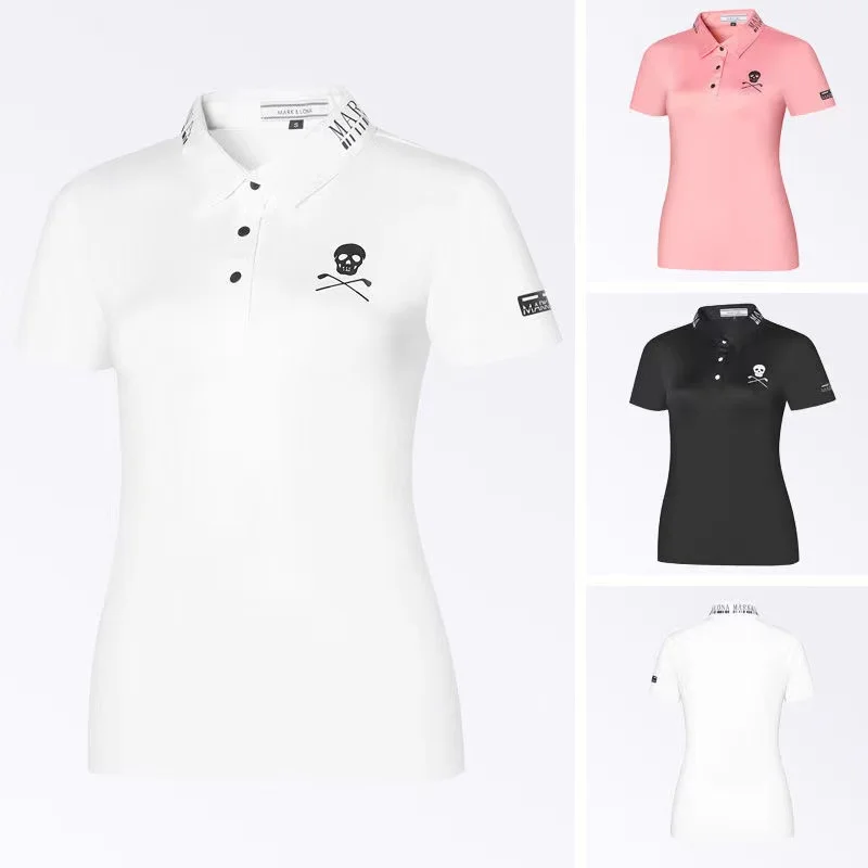 

Women Golf Clothes Shirt Breathable Golf Sports Short-sleeve T-shirt Slim fit Summer Golf Polo Shirt 여자골프의류 여성골프티셔츠