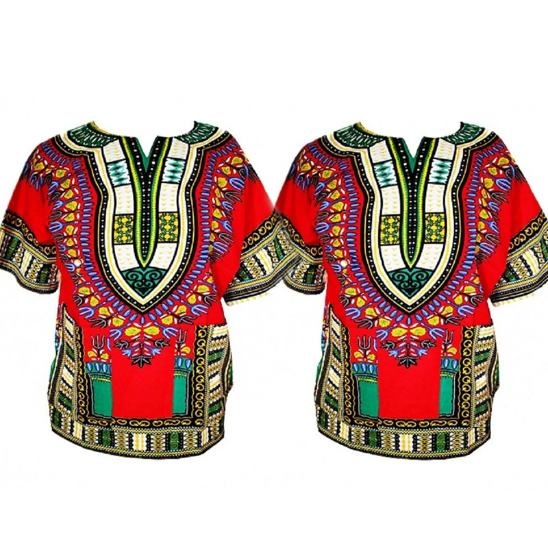 

Dashiki Men's Top Ethnic Style Geometric Unisex Summer Short Sleeve T Shirt Kangaroo Clothing Loose African Traditional costume