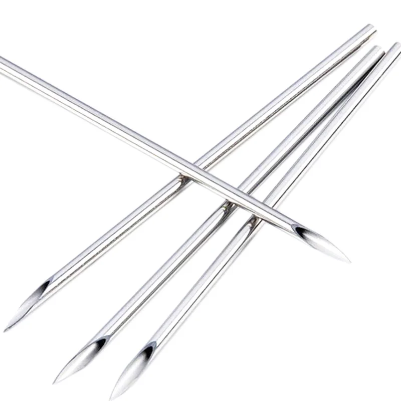 

100Pcs Disposable Sterile Body Piercing Needles Tattoo Piercing Needles For Navel Nipple Ear Nose Lip Fit Tattoo Machine