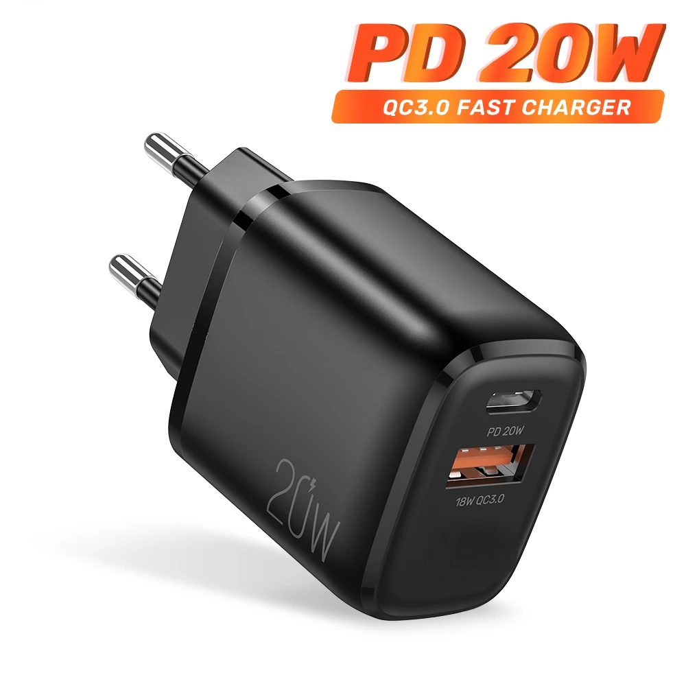 B210P 20W Quick Charge 3.0 USB Type C PD Charger For iPhone 12 Pro Max USB C Fast Charging Travel Wall Phone Charger