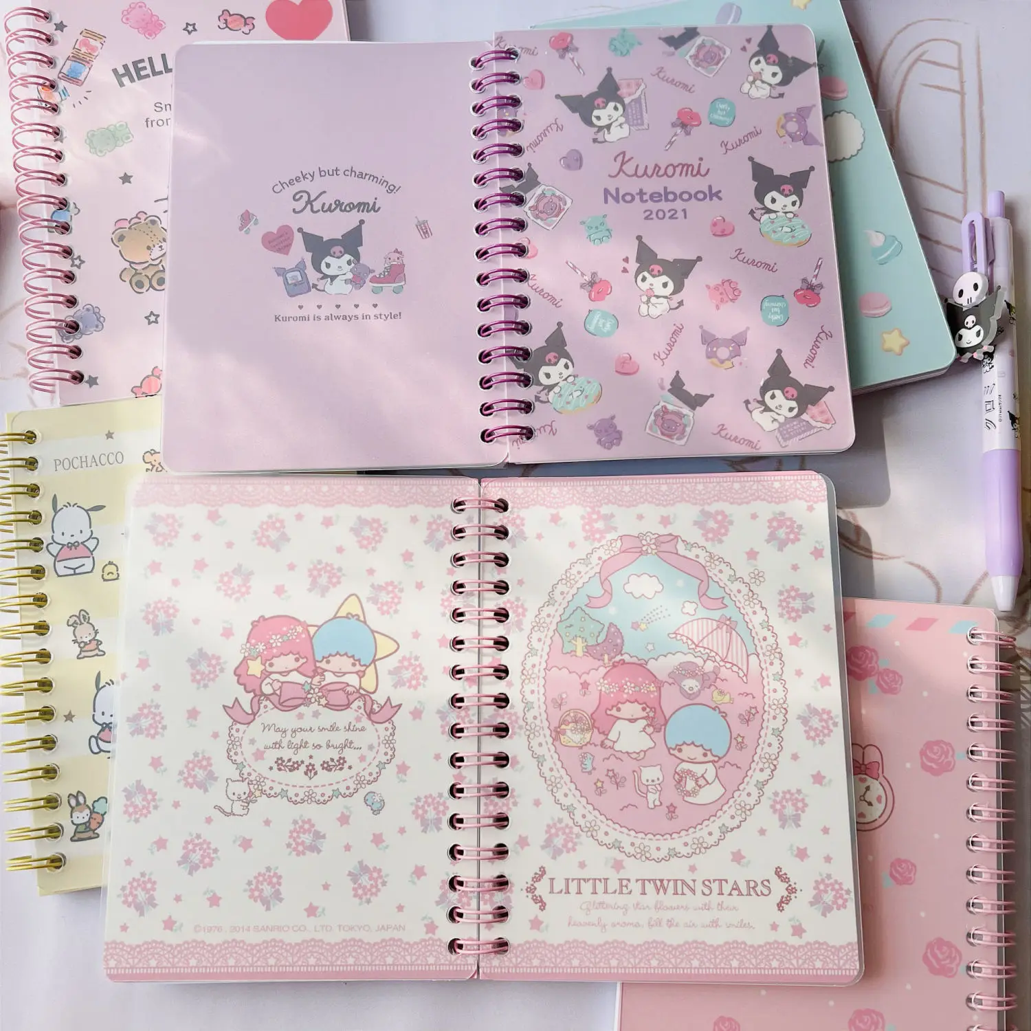 

Милый мультяшный Sanrio Канцтовары Cinnamoroll My Melody Kuromi блокнот Kawaii Канцтовары, записные книжки блокнот s журналы ученические книги