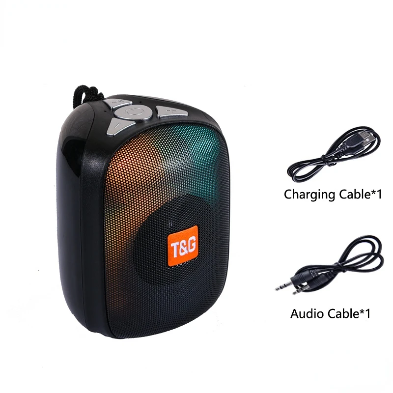 

TG609 Bluetooth Wireless Colorful Light Portable Speaker Outdoor Portable USB FM Radio Card Subwoofer