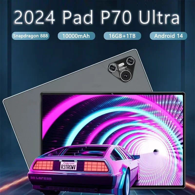 2024 Глобальная версия Pad P70 Pura Snapdragon 888 Планшетный ПК Android 14.0 ОЗУ 16 ГБ ПЗУ 1 ТБ 5G HD 4K