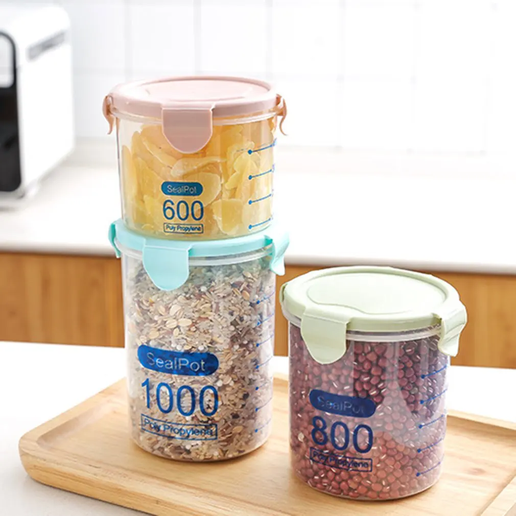 

1000ml Practical Household Plastic Storage Tank Food Bottle Safe Non-toxic Leak-proof Sealed Organizer Storage Box Kitchen Tools