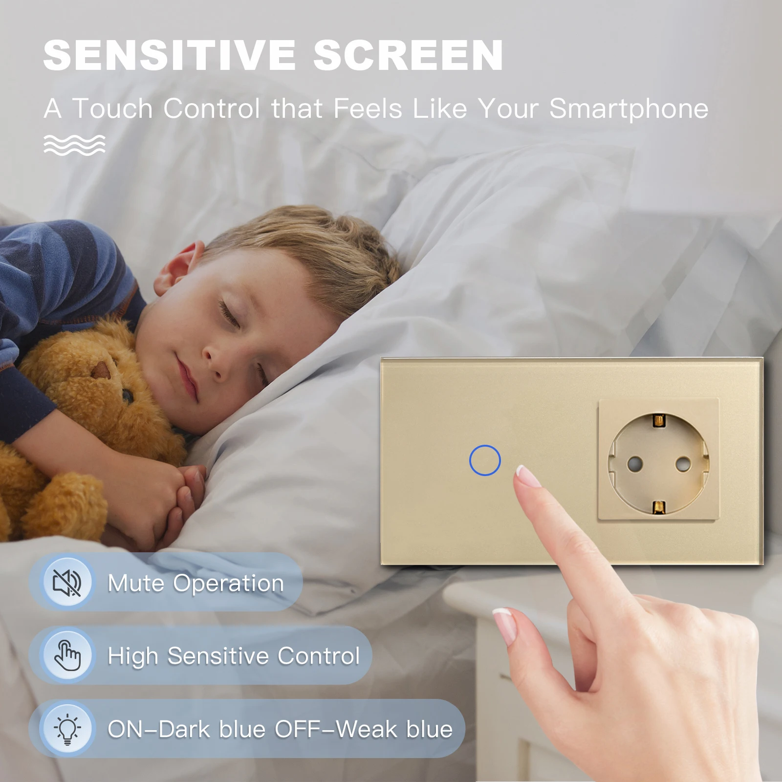 Настенный сенсорный выключатель BSEED 1/2/3 клавиши 1 канал светильник европейская