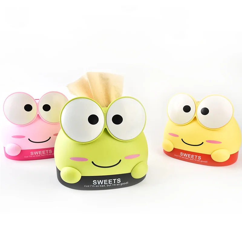 

Cartoon Cute Creative Frog Paper Towel Holder Plastic Bath Type Pull Out Paper Car Home Tissue Box Cover Nordic Roll Storage Box