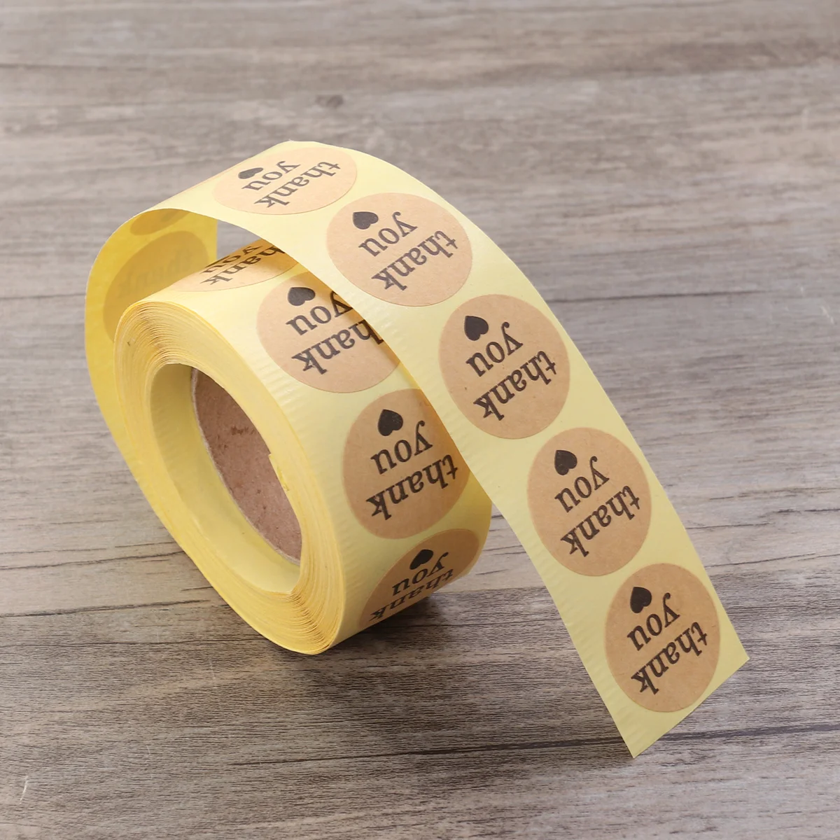 

500 Sheets/Volume Sealing Sticker Round Kraft Thank You Gift Decor Stickers Roll Label Decals for Festival