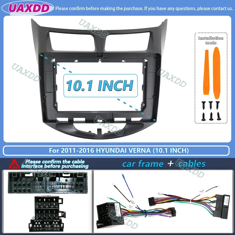 

2 Din 9 10,1-дюймовый автомобильный радиоприемник DVD GPS Mp5 Пластиковая рамка панели лицевой панели для Hyundai Verna I25 Solaris Accent 2011-2016 Комплект крепления на приборную панель