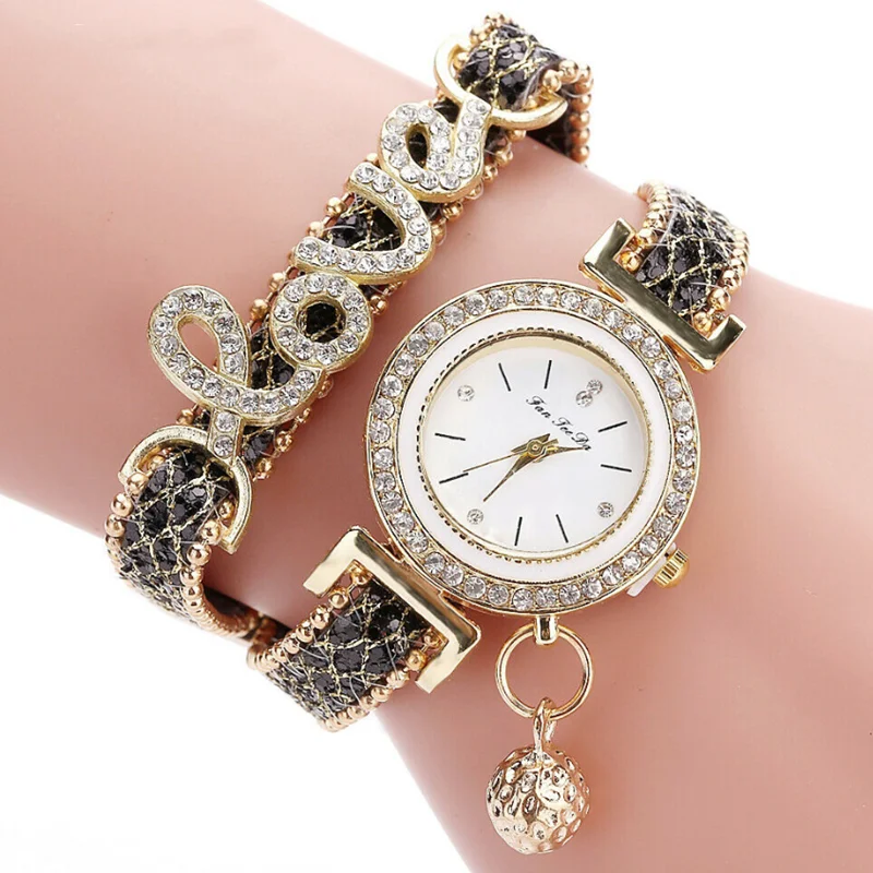 

Personality Creative English Alphabet Inlaid Rhinestone Dial Watches Women's Men's Quartz Watch