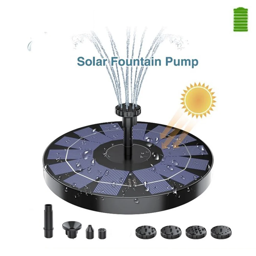 

Colorful Solar Powered Fountain with 6 Nozzle Pool Pond Waterfall Outdoor Bird Bath Water Pump Landscape Garden Decoration