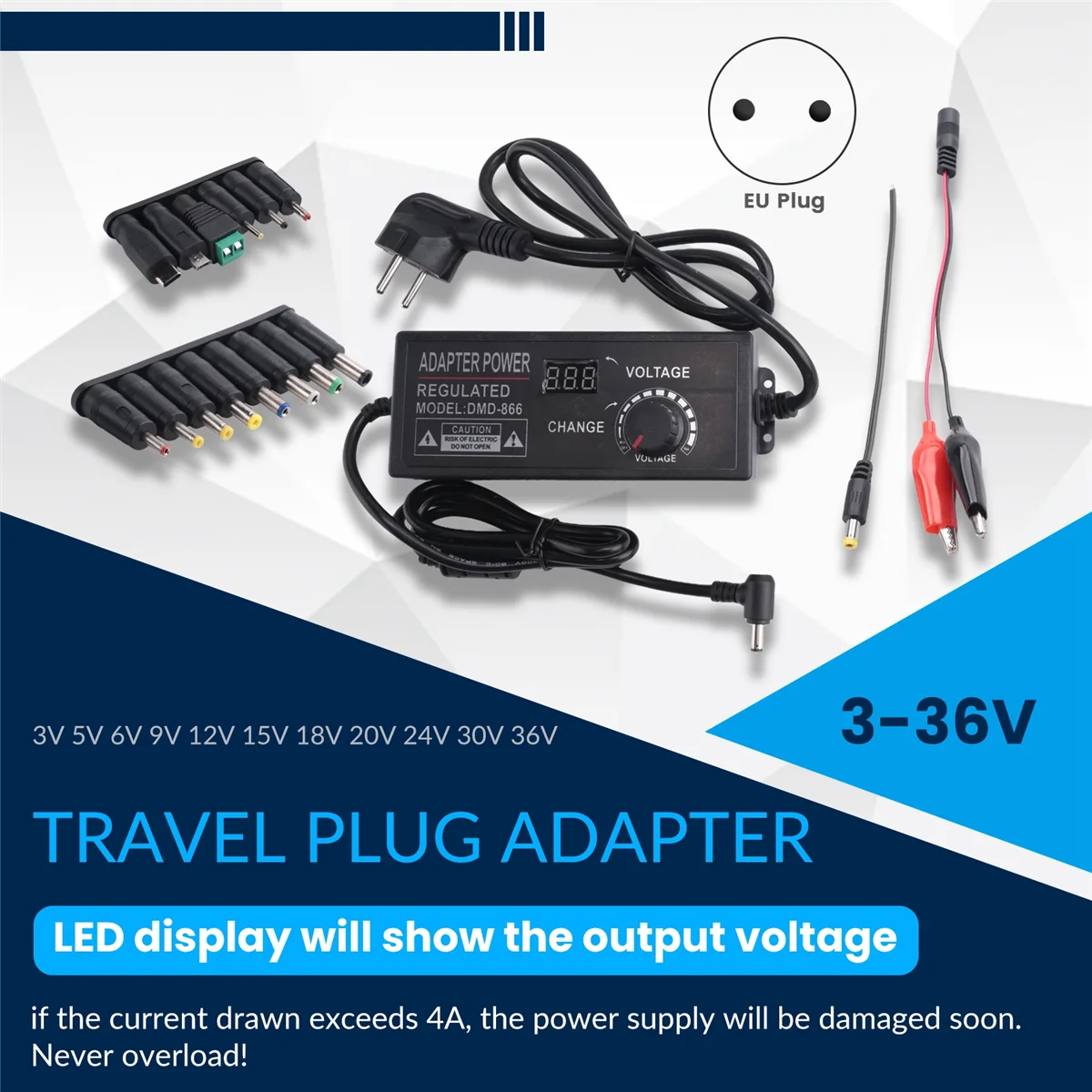 Универсальный источник питания 3-36 В 4 А 144 Вт 3 5 6 9 12 15 18 20 24 30 36 регулируемый