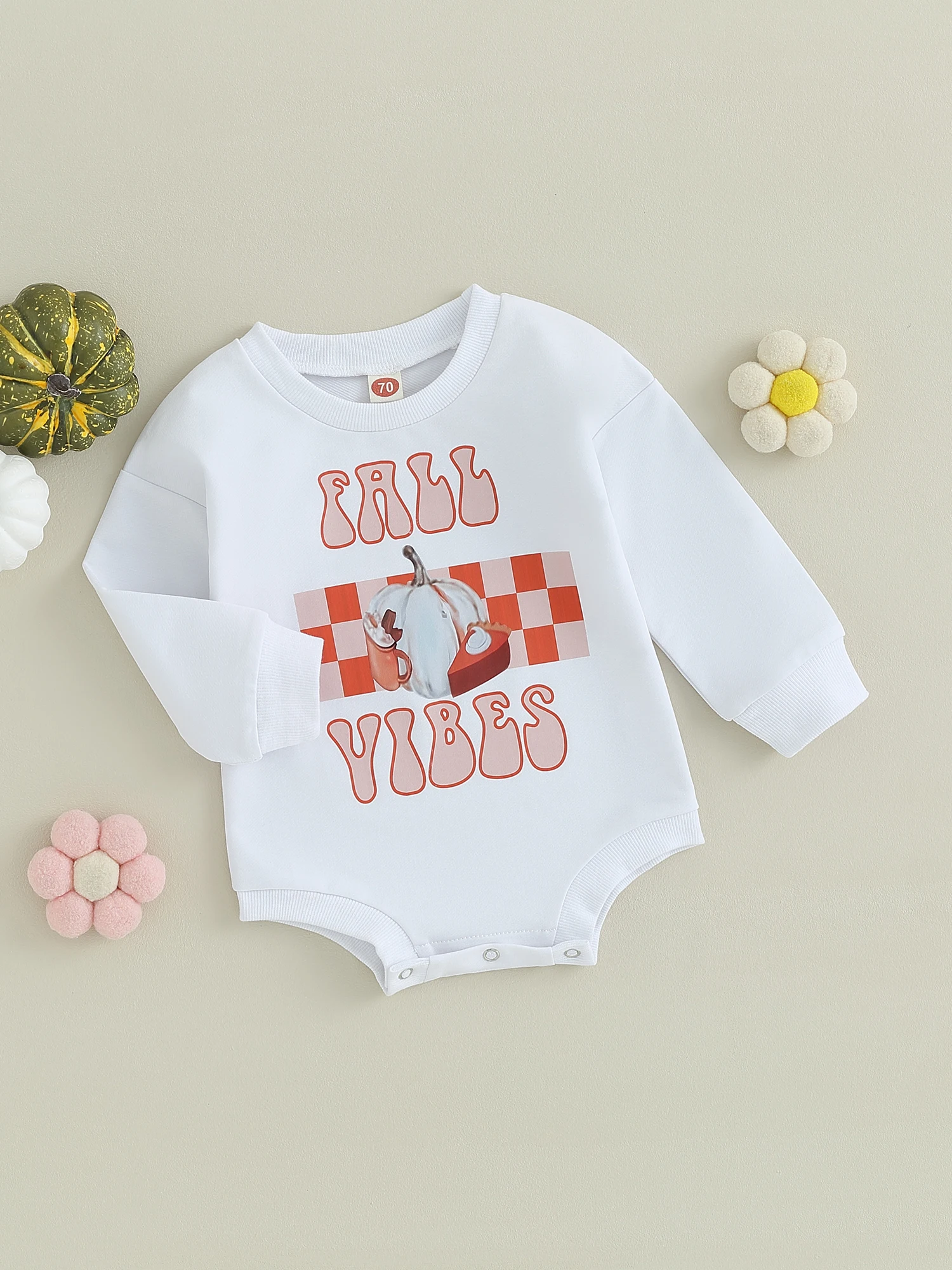 

Cute Infant Thanksgiving Turkey Print Long Sleeve Romper Toddler Baby Sweatshirt Jumpsuit for Fall Season