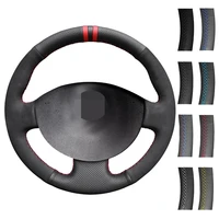 car steering wheel cover braid wearable suede leather for renault megane 2 2002 2009 kangoo ze 2008 2013 scenic 2 2003 2010