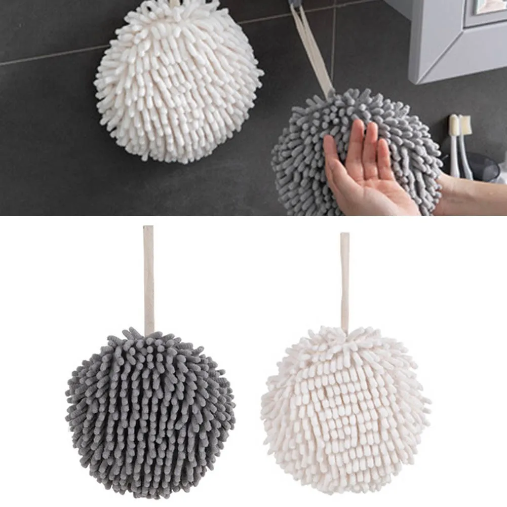 

Towels Kitchen Bathroom Hand Towel Ball with Hanging Loops Quick Dry Soft Absorbent Microfiber Towels