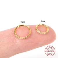 925 sterling silver hoop ear rings micro inlaid zircon ring for women bijoux femme nose piercing 1 pcs fine jewelry gift