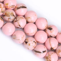 pink shell howlite turquoises beads natural stone round loose spacers beads for jewelry making fit diy bracelets handmade 4 12mm