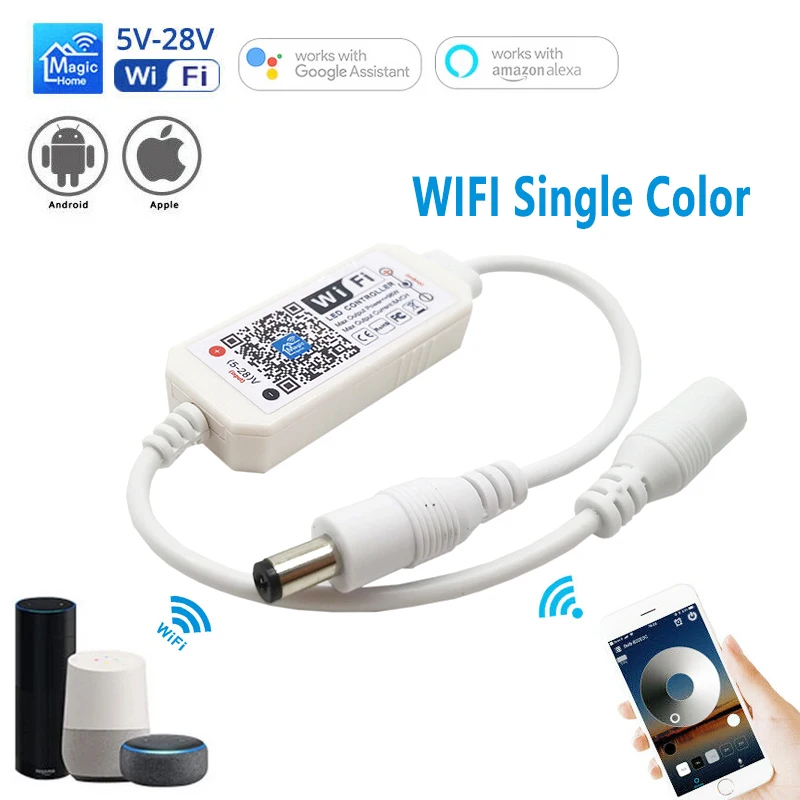 

Диммер СВЕТОДИОДНЫЙ Magic Home с Wi-Fi, 5 в пост. Тока, 12 В, 24 в пост. Тока