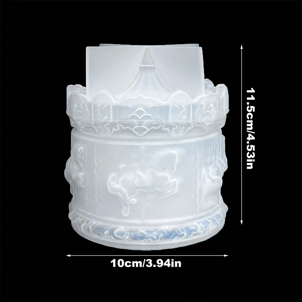 1 шт. силиконовая форма в виде карусели для свечей и крышек