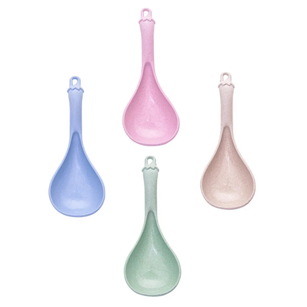 

4Pcs Kitchen Food Spoon Food Serving Spoon Soup Spoons Creative Porridge Spoon