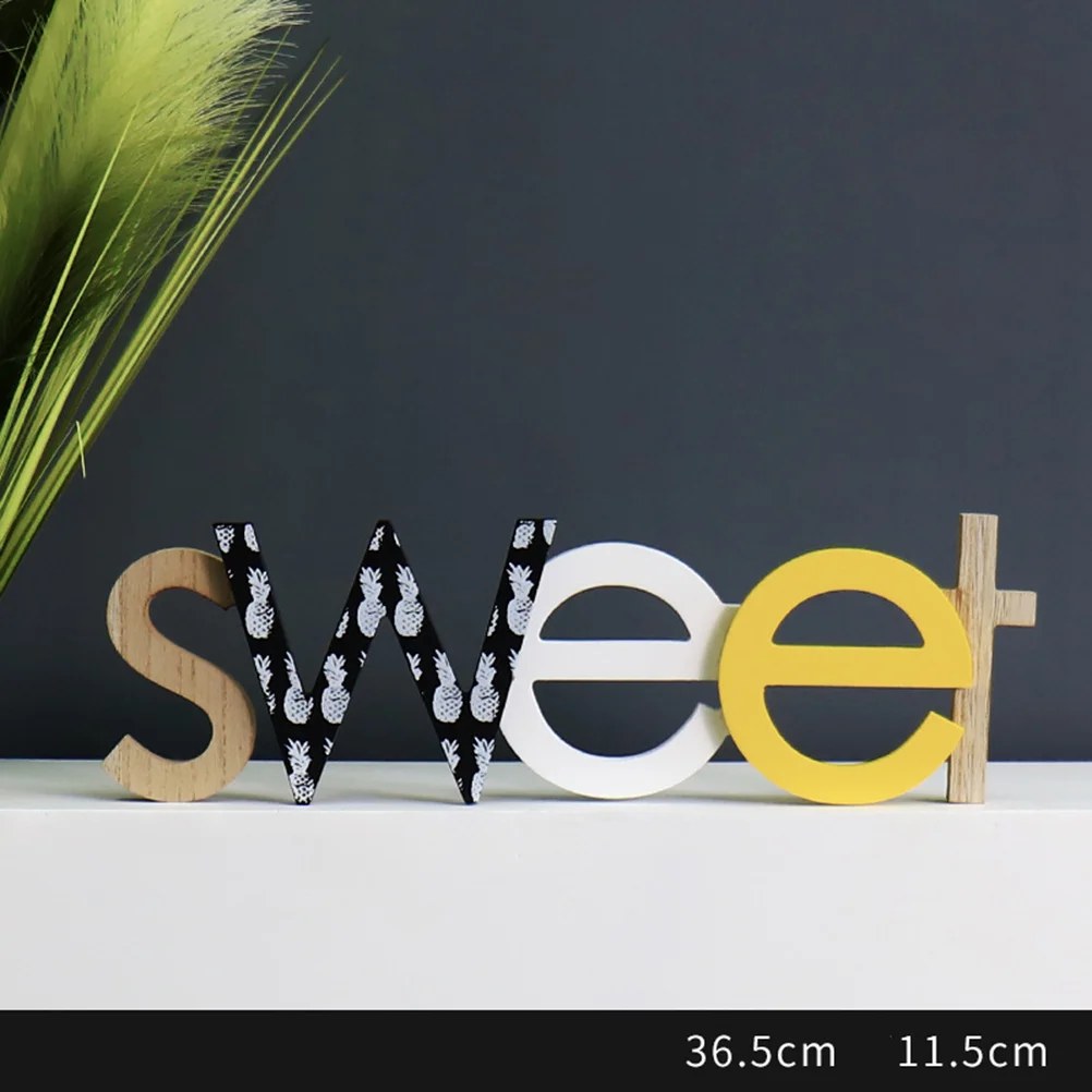 

English Alphabet Letter Wall Hanging Decoration Nordic Creative Sign Tabletop Decor Distressed Wooden Cutout Word Decor Word