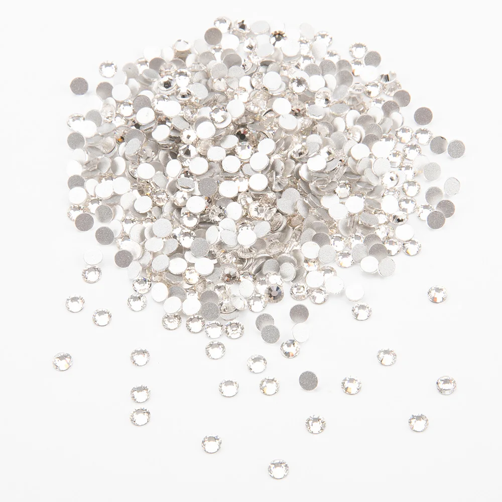 Стразы без горячей фиксации блестящие камни плоская задняя сторона круглая