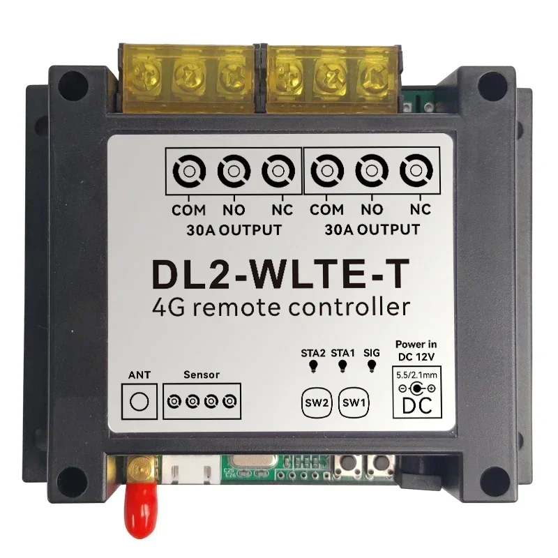 Фото DL2-WLTE-TVC Smart 4G LTE Controller 30A Релейный переключатель большой мощности для набора включения/выключения двигателя SMS WEB APP Управление сигналом сбоя питания Сигнализация №1