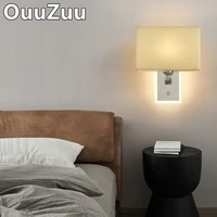 classic fabric american led wall lamp chinese bedroom bedside light rustic retro sconce for home aisle bedroom corridor lamp