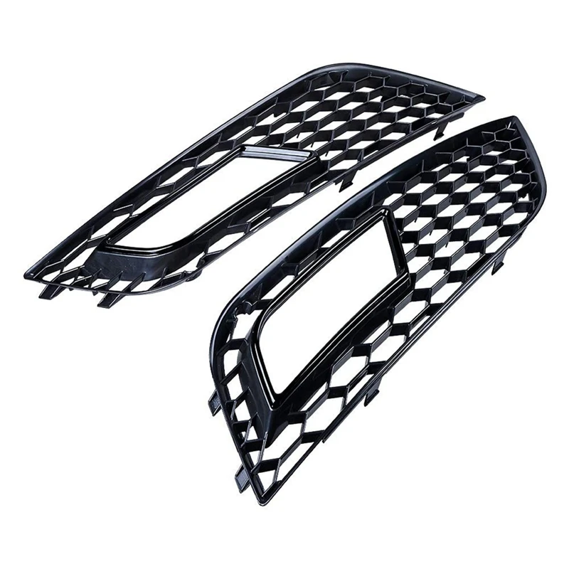 

1Pair Honeycomb Mesh Fog Light Frame Air Intake Grille Fog Light Grille Automobile Parts Accessories For A4 B8.5 2013-2016