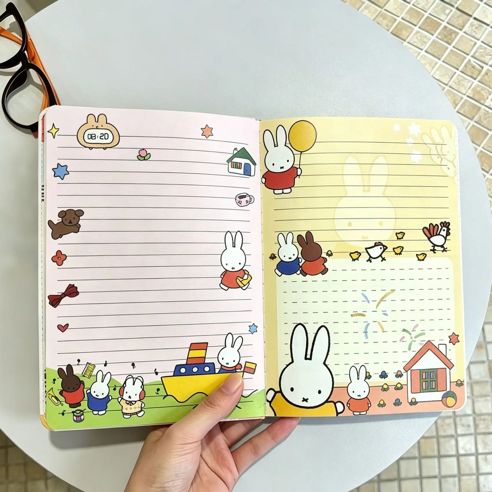 Прекрасный блокнот Miffy B6 с милыми иллюстрациями, цветными страницами, студенческий блокнот, подарочный дневник, отправить другу, мультяшный дизайн. (art.: 3920dcc618229) - 3920dcc618229