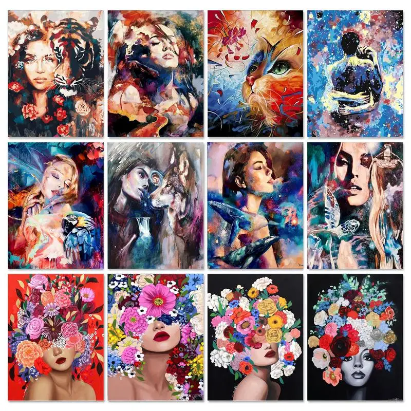 

GATYZTORY Framed DIY Painting By Number Hand Painting Acrylic Paint Coloring By Numbers Figure Unique Gift For Home Decor Art