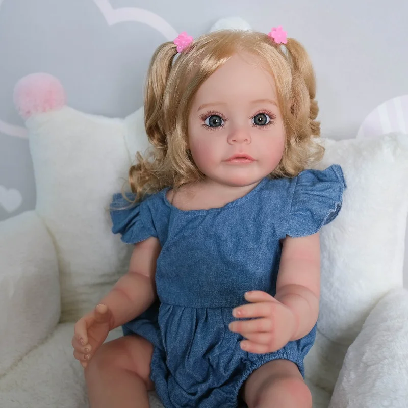 

Bebes 55CM Reborn Toddler Girl SueSue Full Body Silicone Waterproof Bathy Toy Hand-Detailed Paint with 3D look Visible Veins
