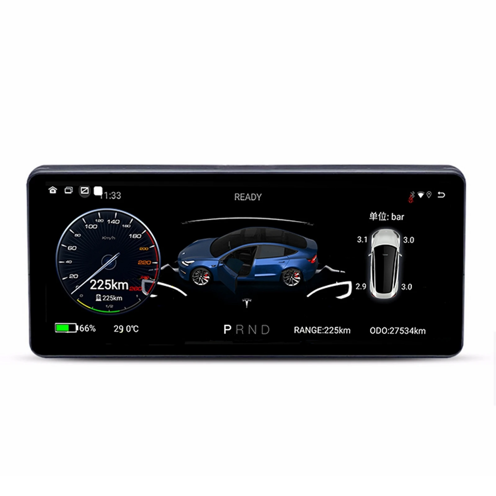 

Digital LCD Dashboard Instrument Cluster for Tesla Model 3 / Y car multimedia support Wireless Carplay Android