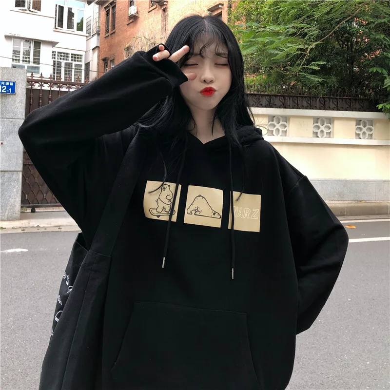 

Japanese sweater women's early autumn loose Korean style ins lazy bf thin salt early autumn top oversized sweatshirt