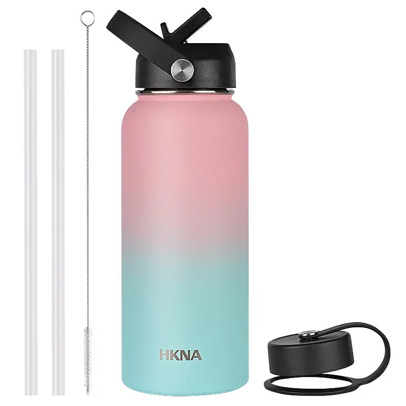 

1L2L Thermos Water Bottle With Straw Lid Vacuum Stainless Steel Large Capacity Kettle, Cold 48 Hours Hot 24 Hours Simple Thermos