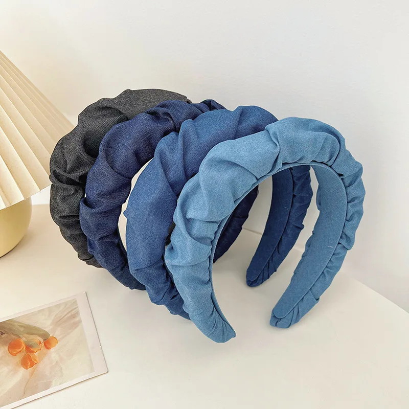 

Denim Cowboy Hairbands Bow Headbands For Women Korea Hair Accessories Hair Bows Flower Ribbon Head Wrap Hair Band