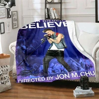 justin bieber canadian singer fashion print fluffy blanket home bedroom sofa gift four seasons sheet plush blankets and throws