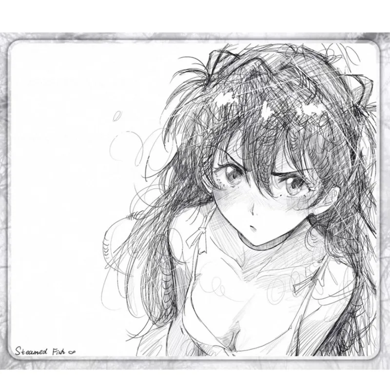 

Коврик для мыши Asuka Langley с рисунком линий Evangelo, аниме, киберспортивный коврик для мыши, специальный подарок