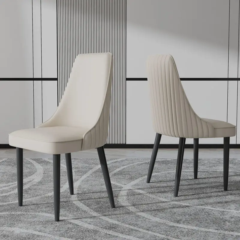 

Nordic Modern Light Luxury Dining Chair Household Restaurant Stainless Steel Metal Back Stool