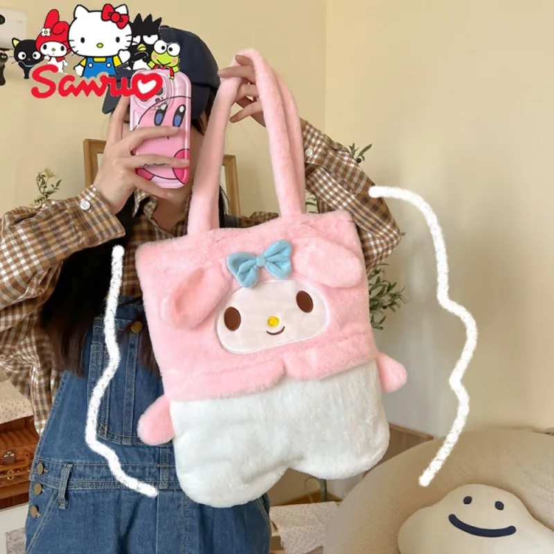 

Сумка-тоут Sanrio Kuromi Hello Kitty Melody Cinnamoroll, мультяшная сумка, японская универсальная Повседневная Ручная сумка через плечо