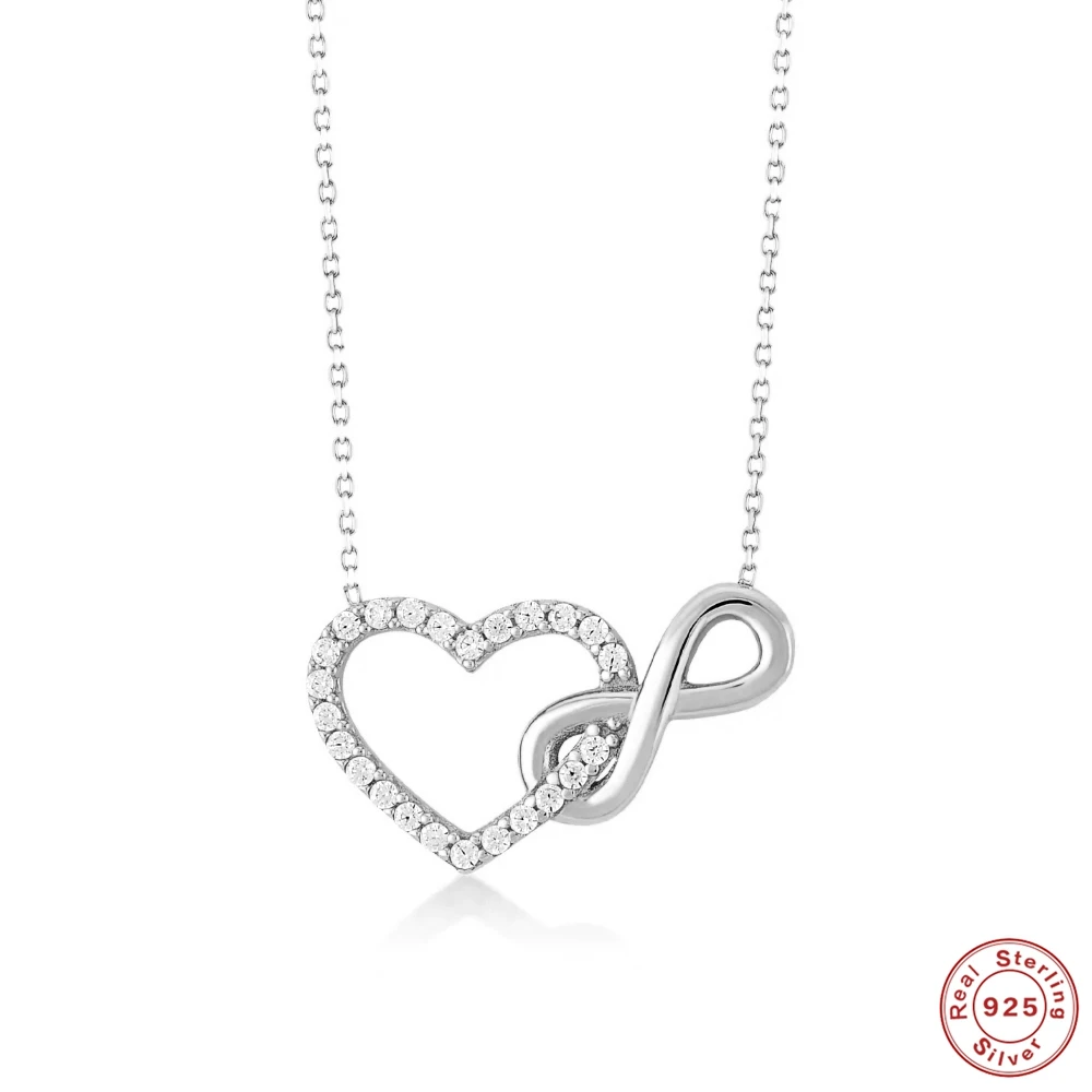 

AIDE 925 Sterling Silver Mother's Day Gift Love Heart Pendant Necklace For Women Mom Girlfriend Clavicle Chain Choker Jewelry