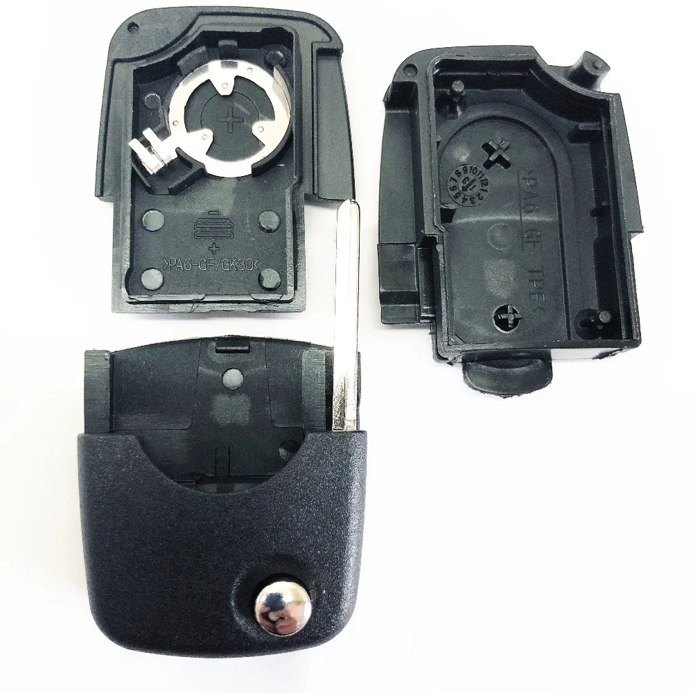 

2 Button Remote Flip Car Key Cover Fob for VW Jetta Touran Golf 5 6 Passat B5 B6 Polo Bora Touran Key Shell 1616 Battery Holder