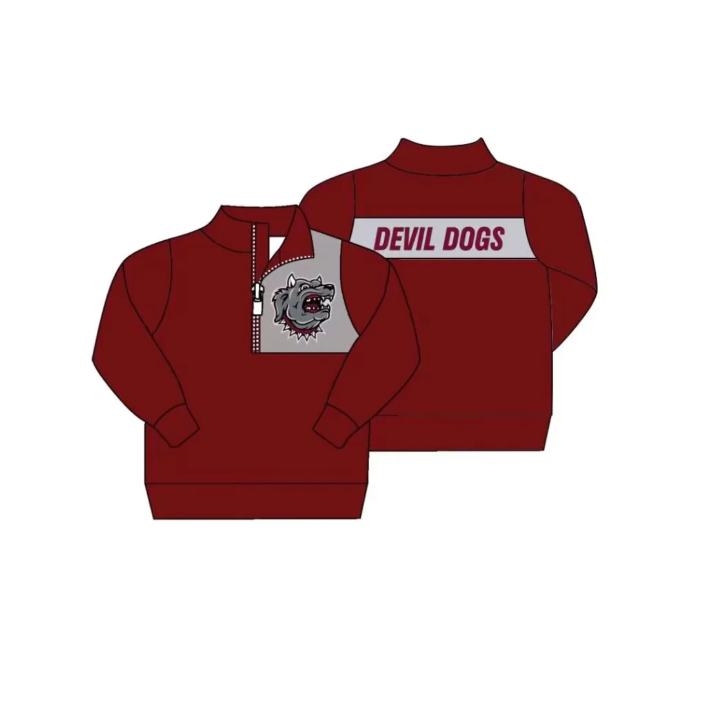 

Boutique Sports School Uniform Top Sports Long Sleeve Zipper Pullover Shirts Baseball Boys Girls Clothes