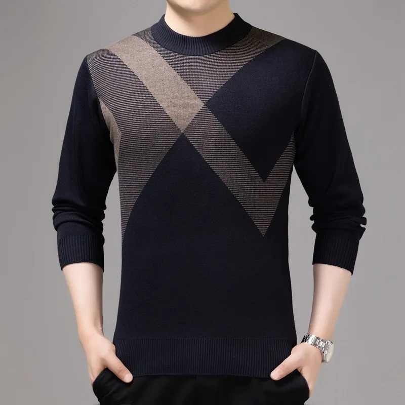 

Свитер мужской вязаный, с круглым вырезом, на осень/зиму