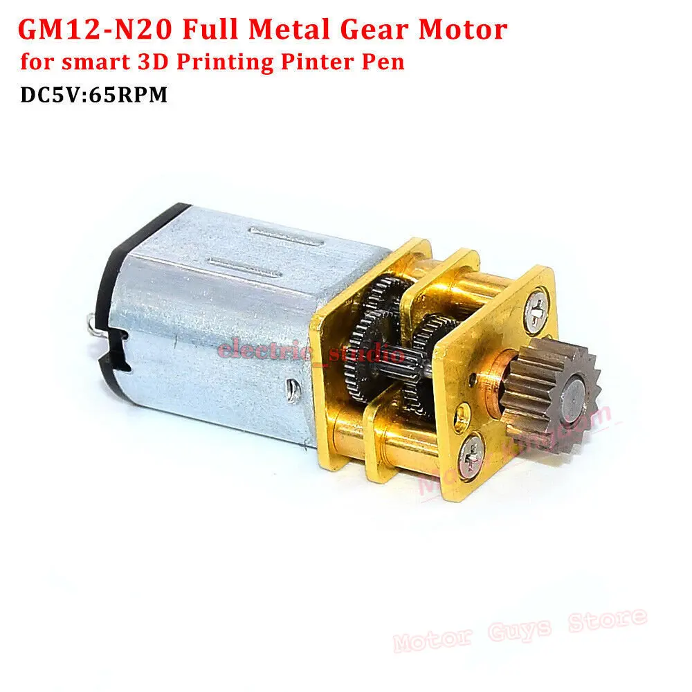 

12mm Micro N20 Gear Motor DC 3V-6V 5V 65RPM Mini Full Gearbox Gear Motor Gear Reduction Motor For 3D Drawing Pen Smart Robot