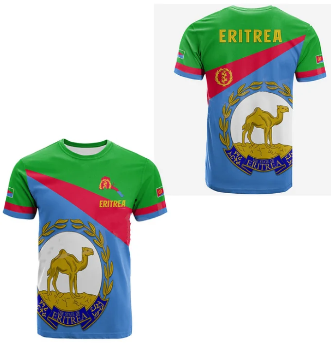 

Africa Country Eritrea Lion Colorful Retro 3DPrint Men/Women Summer Casual Funny Short Sleeves T-Shirts Streetwear A1