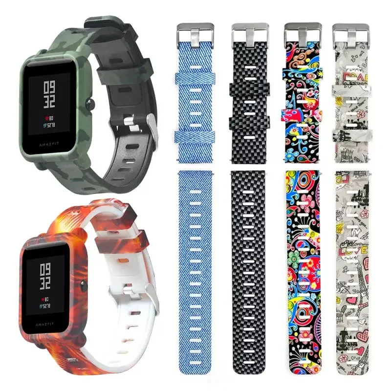 

2 в 1, защитный чехол для часов Amazfit с ремешком и рамкой