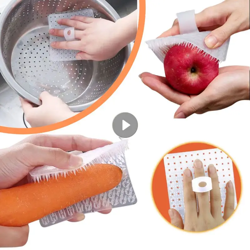 

Kitchen Cleaning Brush Dishwashing Brush Fruit Vegetable Cleaning Brushes Pot Pan Soft Silicone Scouring Pads Cleaning Tools