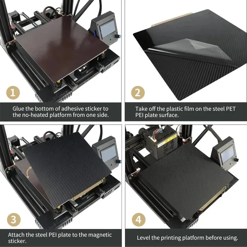 Фото Двусторонняя печатная пластина Kingroon KP5L (гладкая/текстурированная) из PET/PEI, 300x300 мм, для SV04 IDEX/Anet A8 Plus/Anet ET5 №5