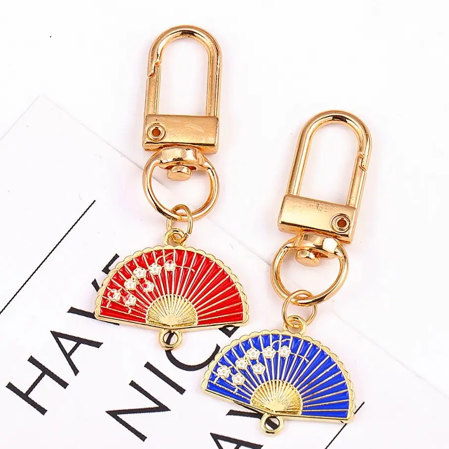 

15Pcs/Lot 20*24MM Alloy Enamel Fan Charm Stylish Handmade Pendant for Women Earrings Necklace Key Chain Jewelry Accessories Gift